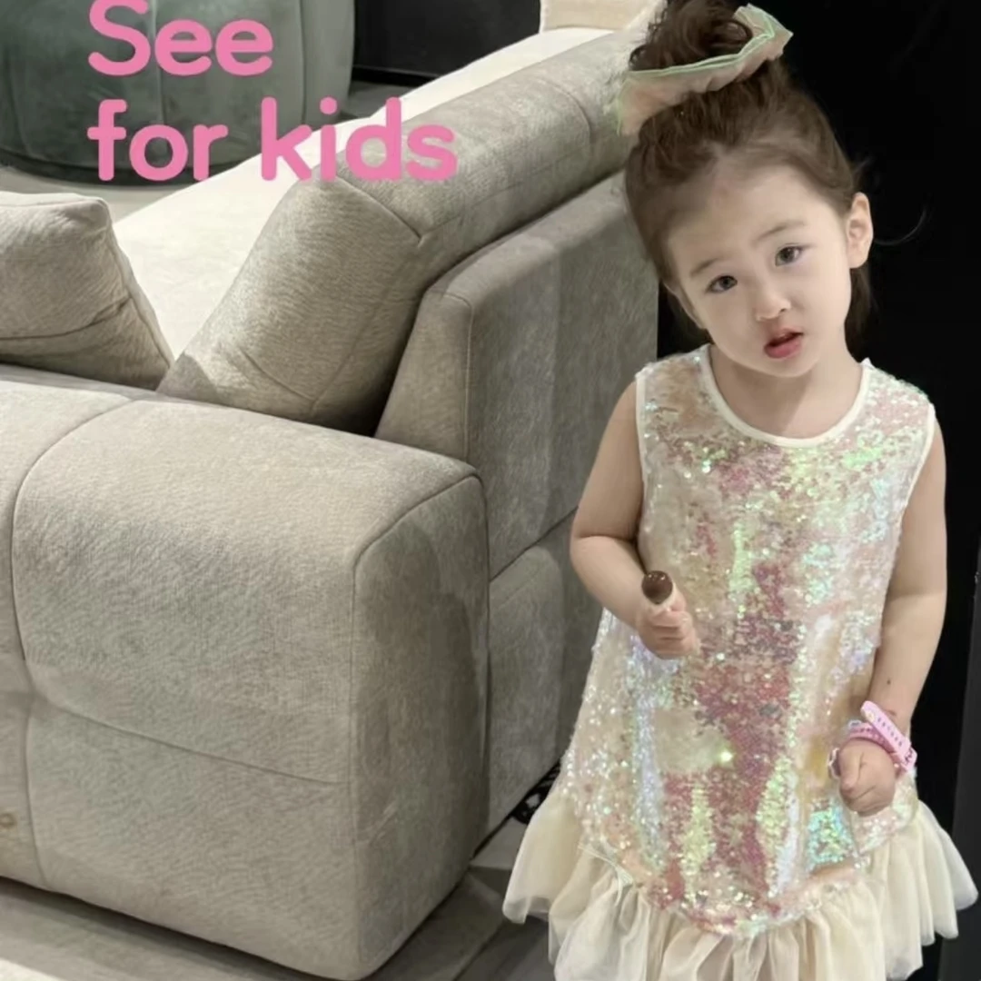 SeeKids｜两穿人鱼超软全包不掉片亮片生日裙