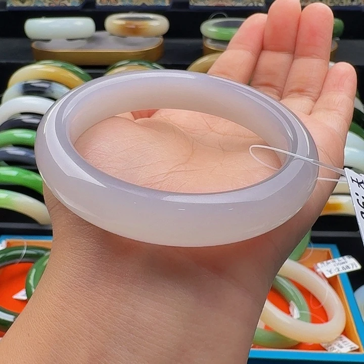 未镶嵌手镯和田玉53.1冰仙紫！仙女本仙！冰透感十足！