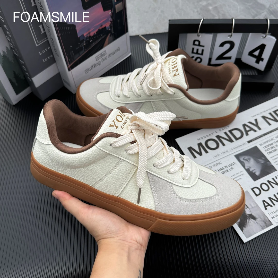 Foamsmile| 2025轻便鞋复古港风板鞋秋季板鞋韩版职场休闲风