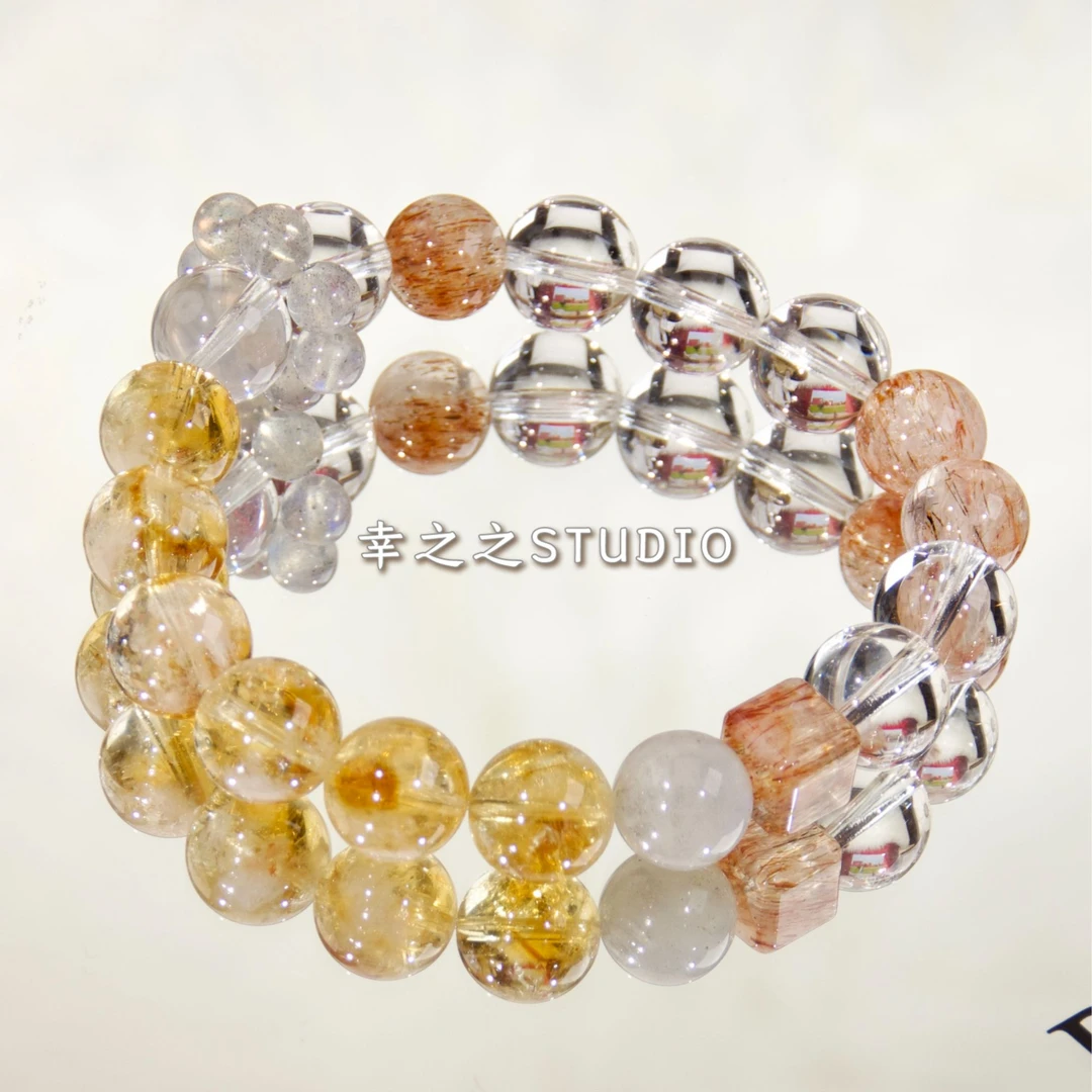 s1701【禅意】黄塔晶白水晶多宝天然水晶手串手链设计多样性发其一