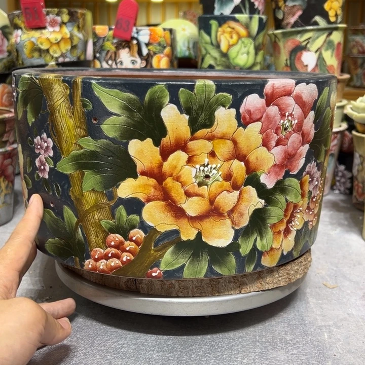 景德镇红陶精品手绘陶瓷
