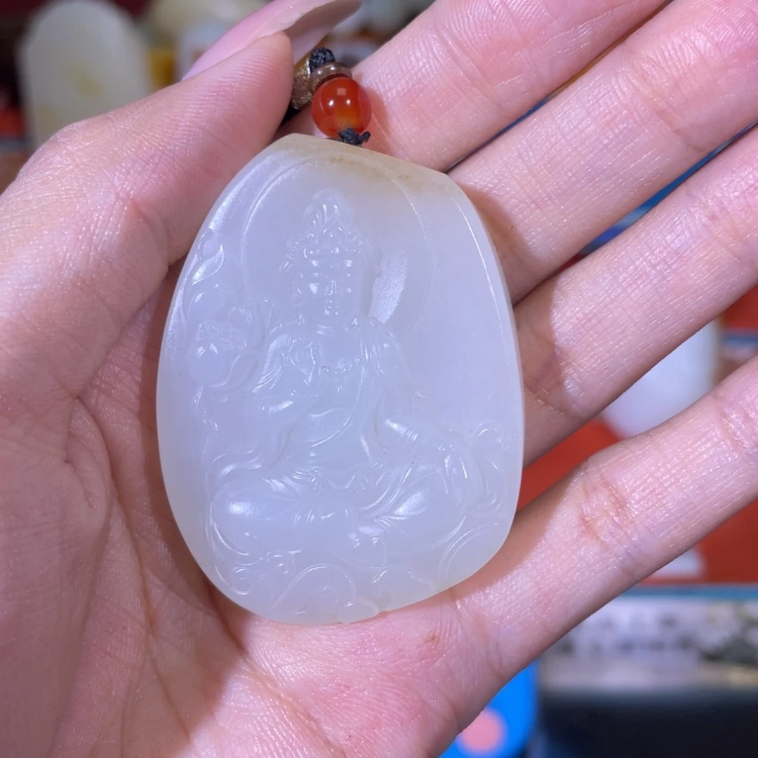 静***。和田玉未镶嵌挂件