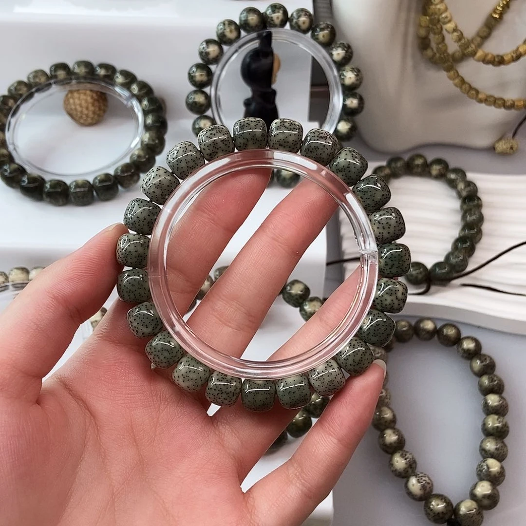 星月菩提手串卡10灰绿牛毛细星m 5