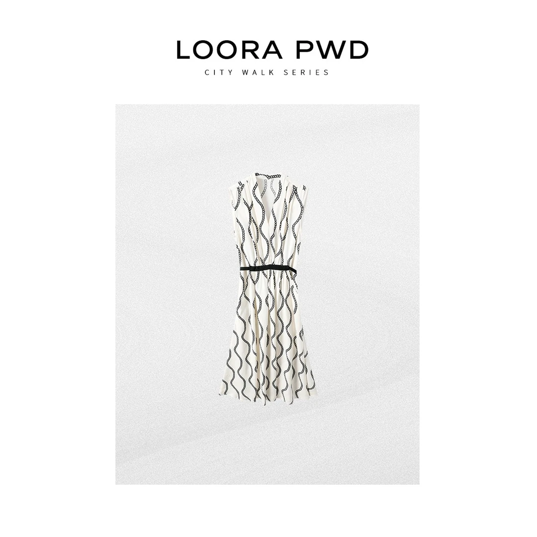 LOORAPWD/罗拉密码 时尚大牌链条纹气质连衣裙25CJBC0062N