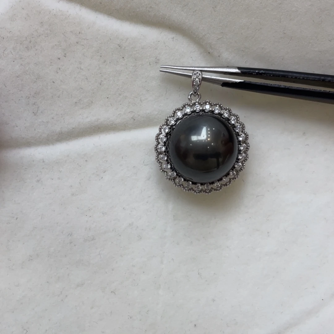 海水珍珠吊坠(不含链)银S925镶嵌