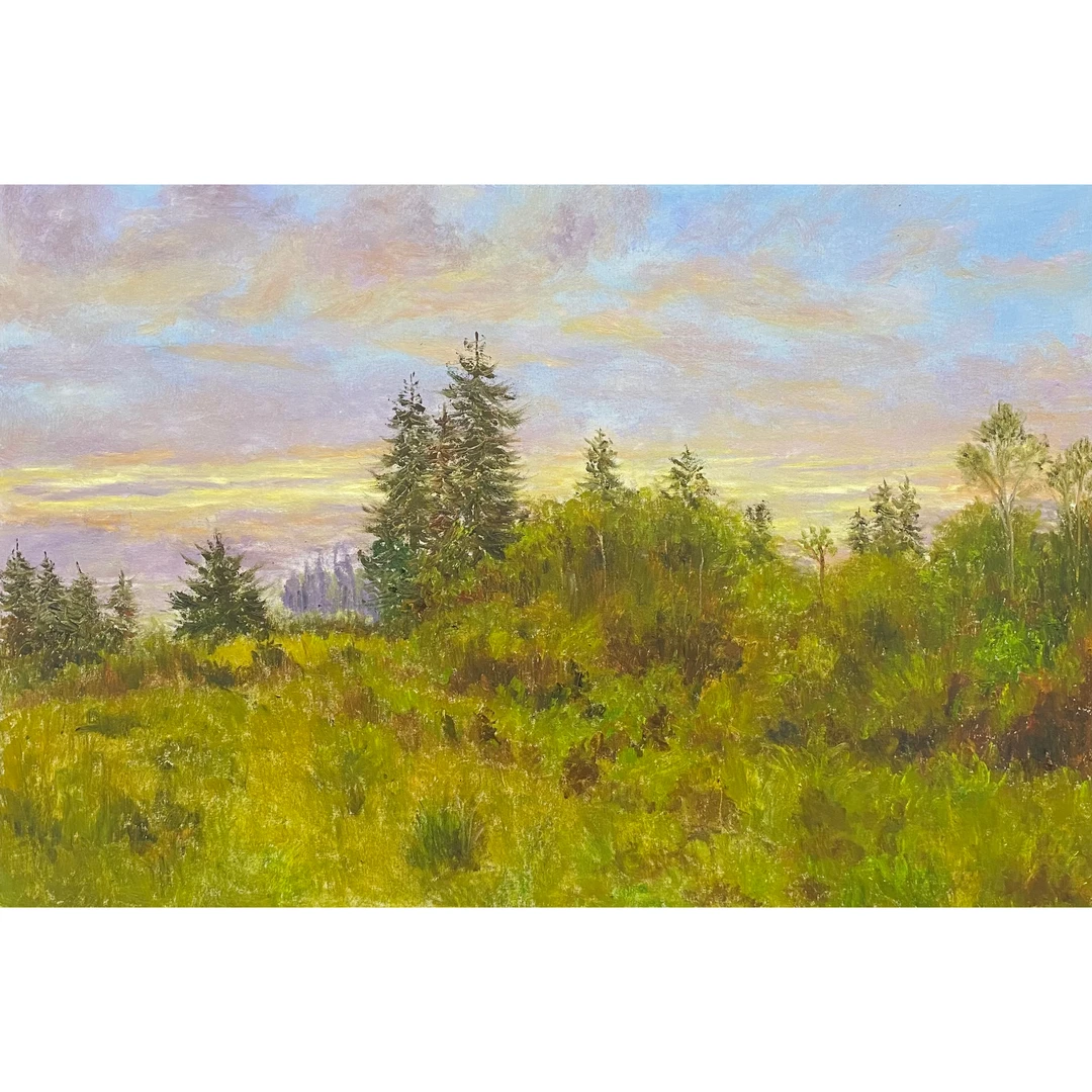 8136孙桂梅《朝阳》原创手绘油画布面尺寸70*100cm客厅卧室餐厅办公