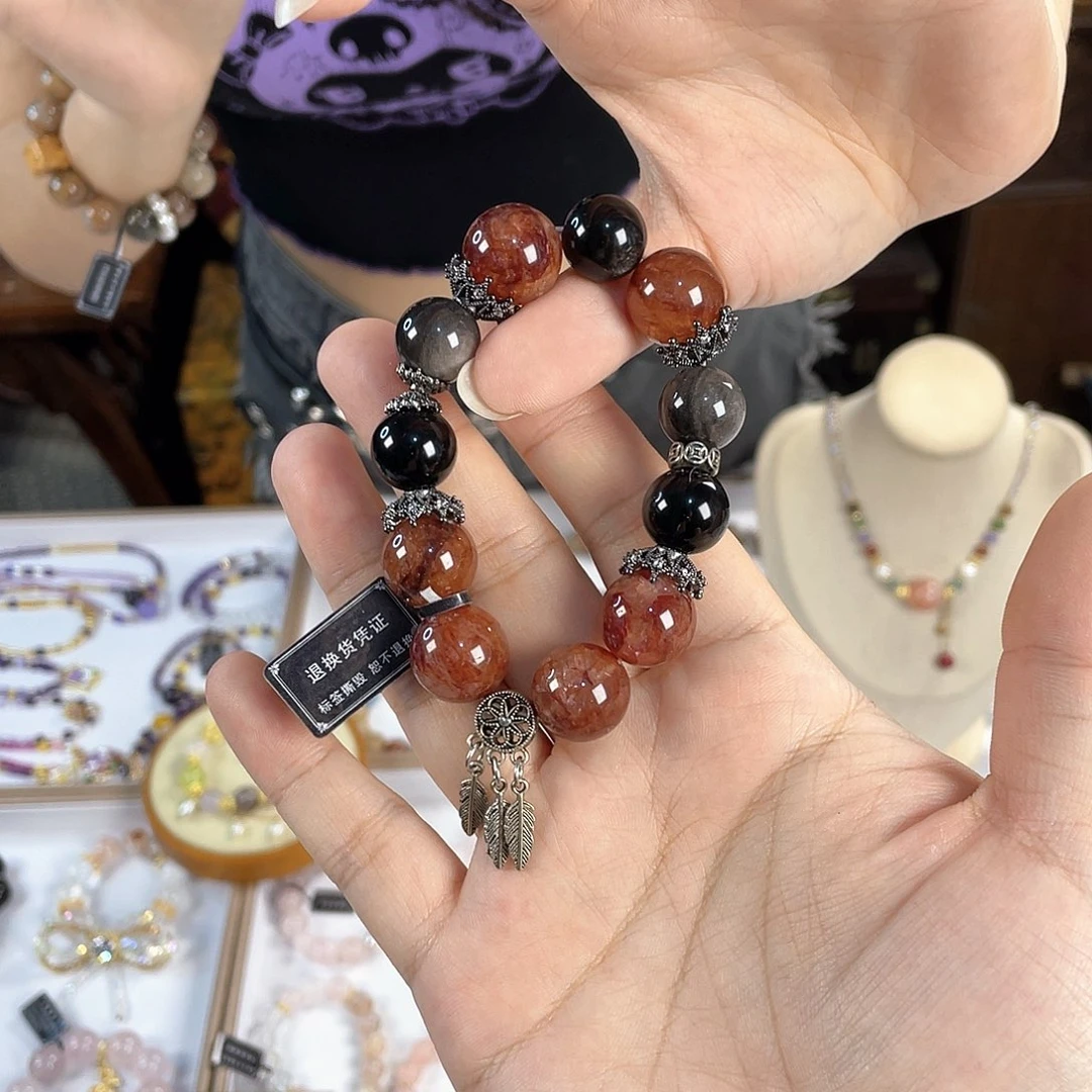 水晶手链银S925镀金镶嵌