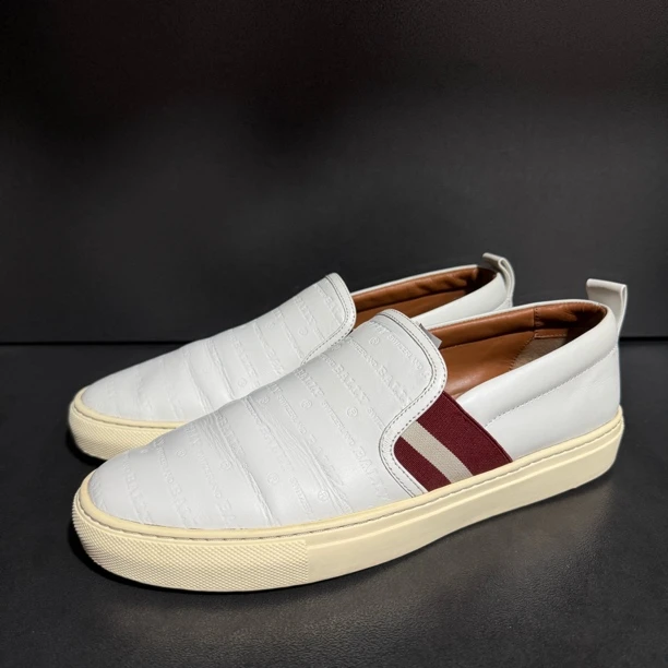 95新 BALLY/巴利 41码/白色 懒人一脚蹬 低帮男款