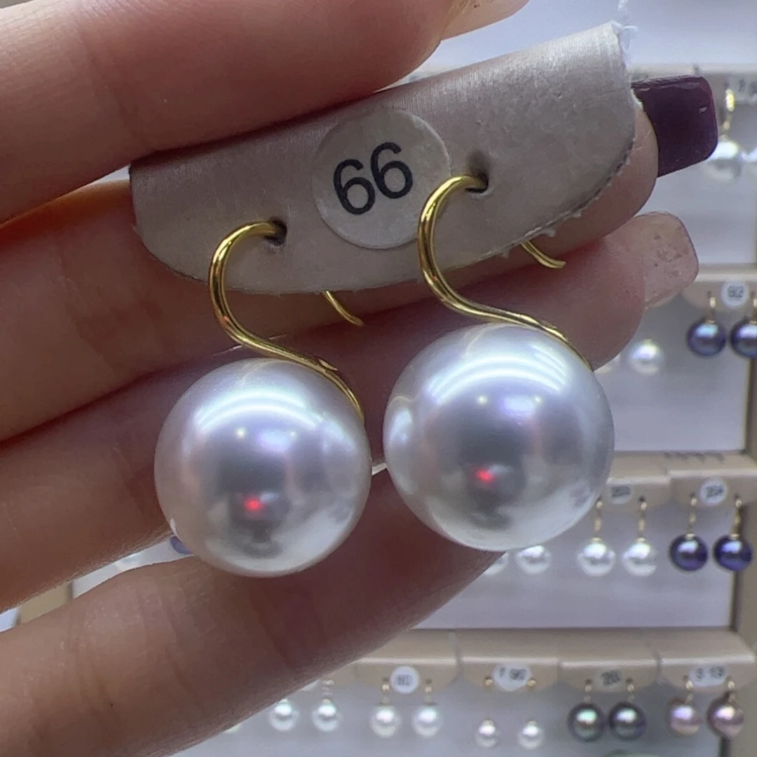 淡水珍珠耳饰18K金镶嵌