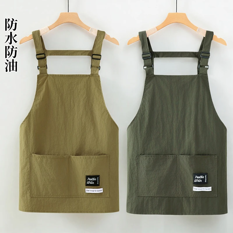 围裙厨房家用2025新款防油防水餐饮上班专用高级防水防油加长围裙