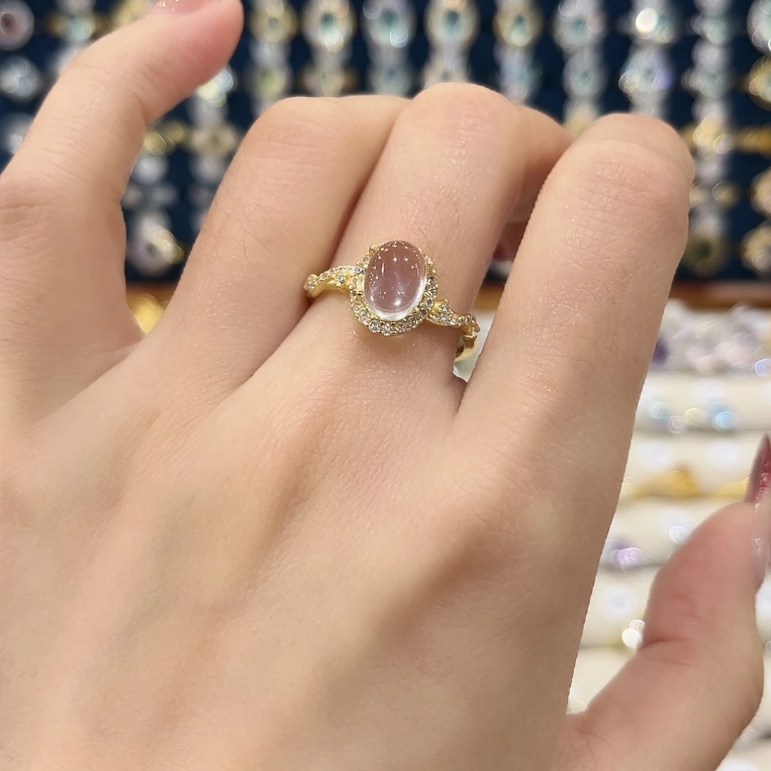 石榴石女款银S925镶嵌戒指