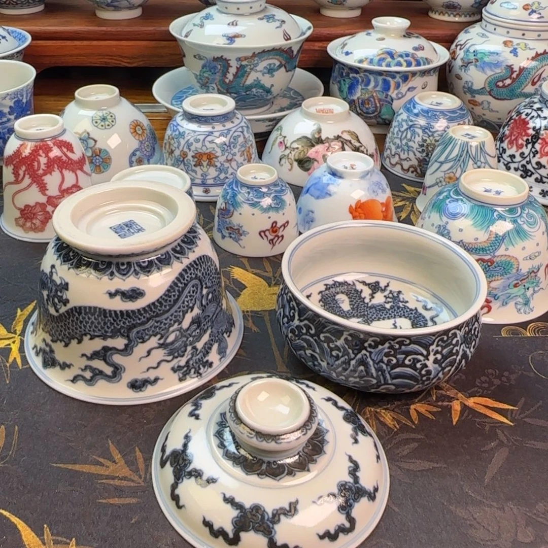 龙纹盖碗➕矮炉式杯杯杯