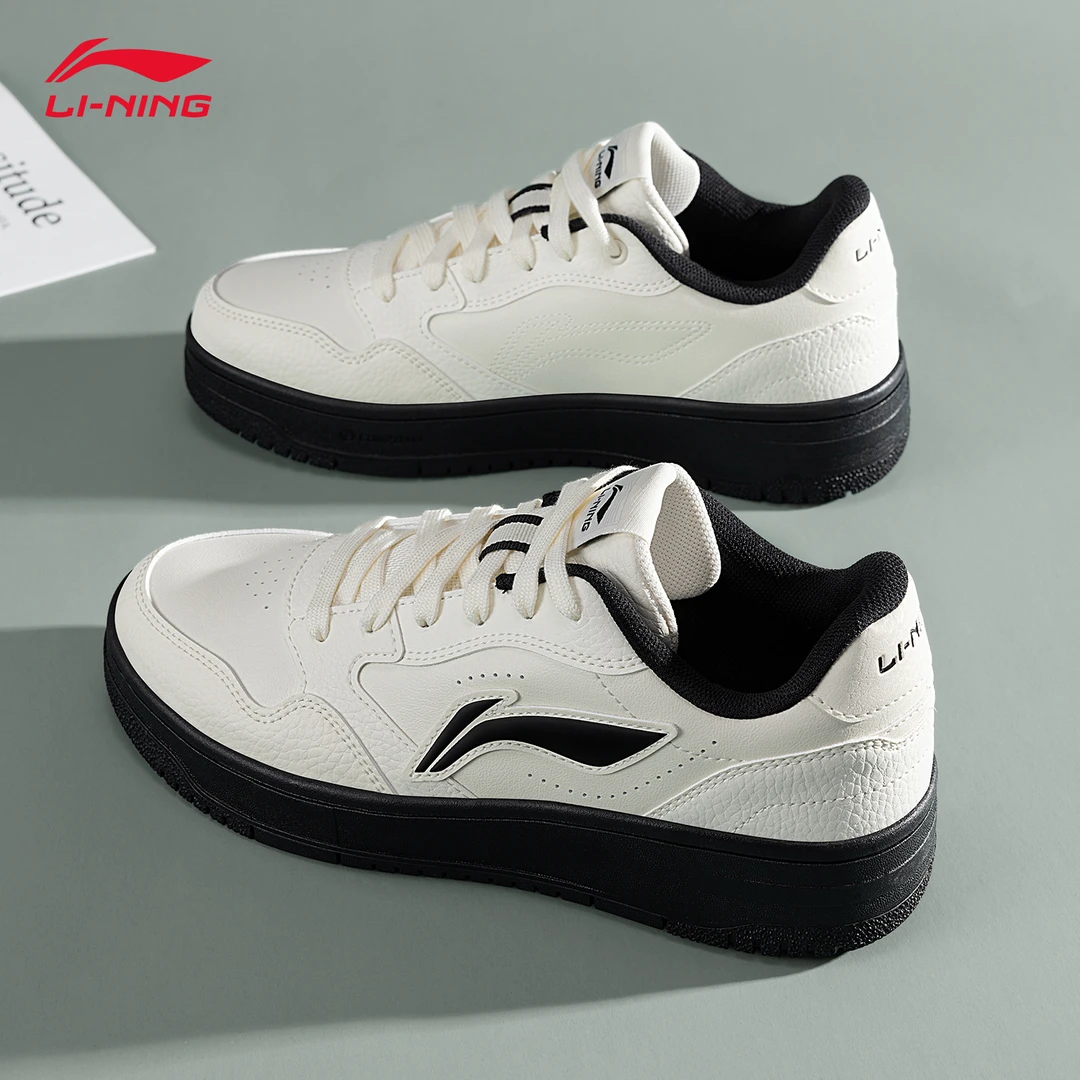 李宁天迹SOFT板鞋女鞋秋季2025新款时尚百搭黑白低帮休闲小白鞋女