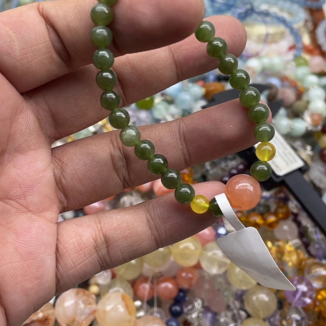 银S925镶嵌手链烟晶