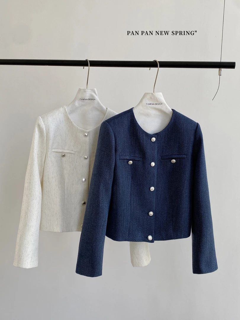 3890 韩系气质百搭小香风外套 pan（衣长52）