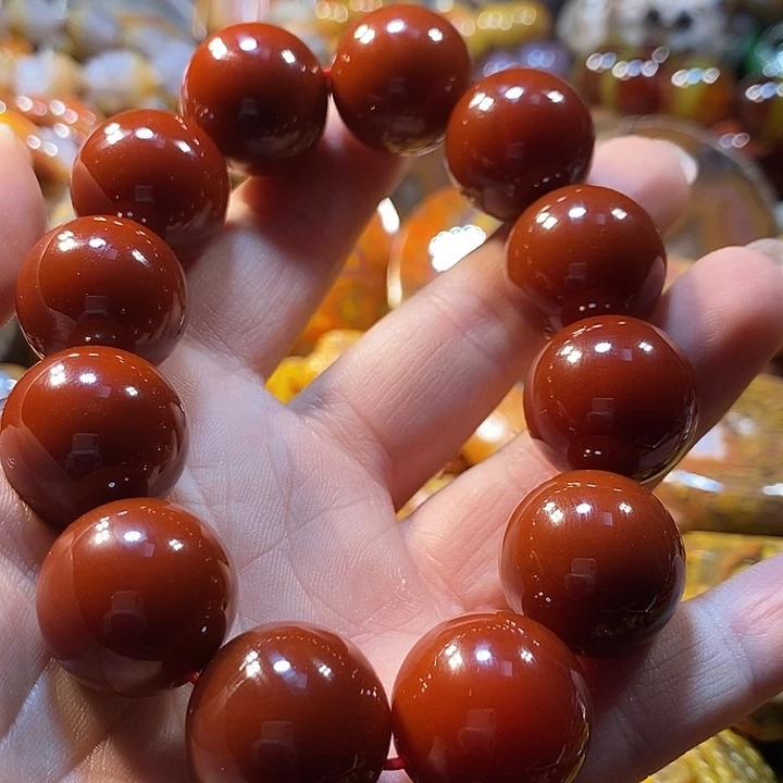 荷***》玛瑙/玉髓未镶嵌手链