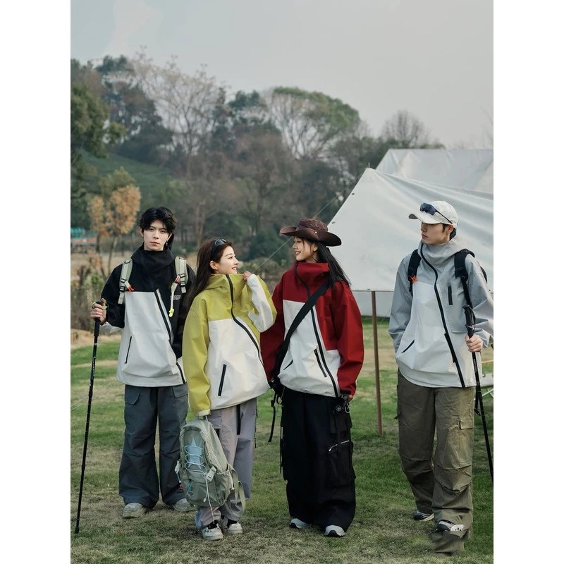 【奥莱清仓】【秋季上新】男女同款撞色冲锋衣