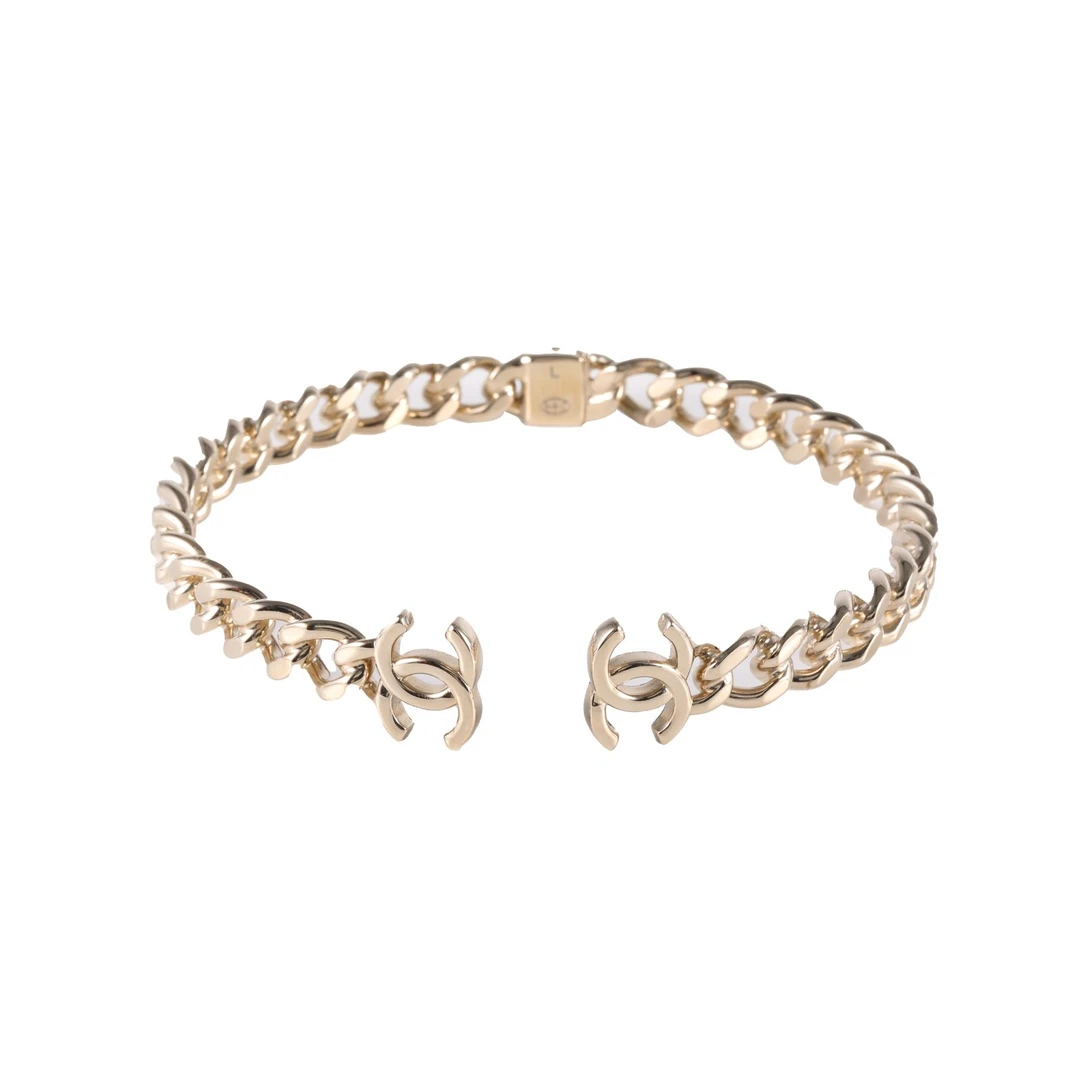 99新 Chanel/香奈儿 花花 合金 22C 双C chocker 项链 L