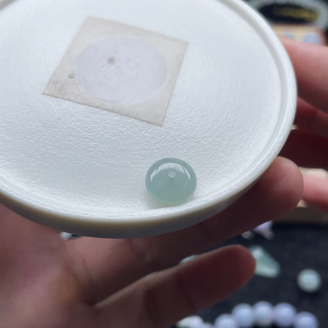 翡翠散珠天然翡翠 蓝底扣子10
