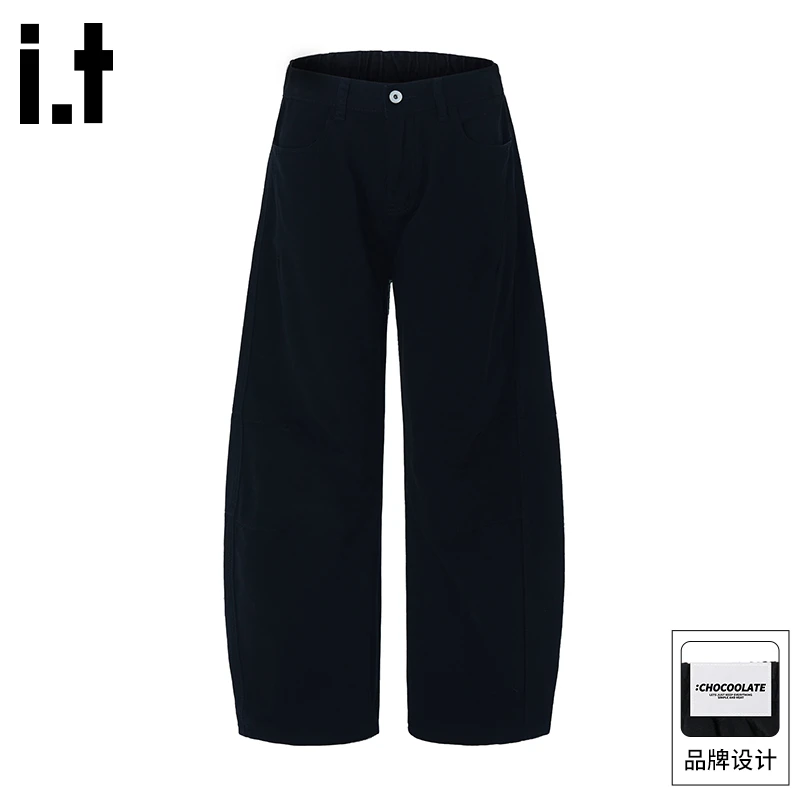 it: CHOCOOLATE痞帅高级感弯刀裤男士秋季潮流百搭宽松阔腿休闲裤