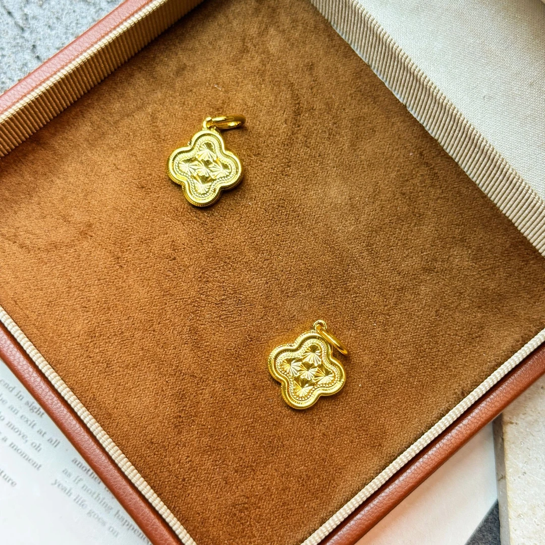 合金吊坠 14672四叶花花丝边吊坠