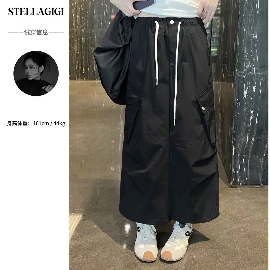 SG / 郭幂幂 SS 工装裙休闲风 松紧腰抽绳大口袋半身裙Q-20250382