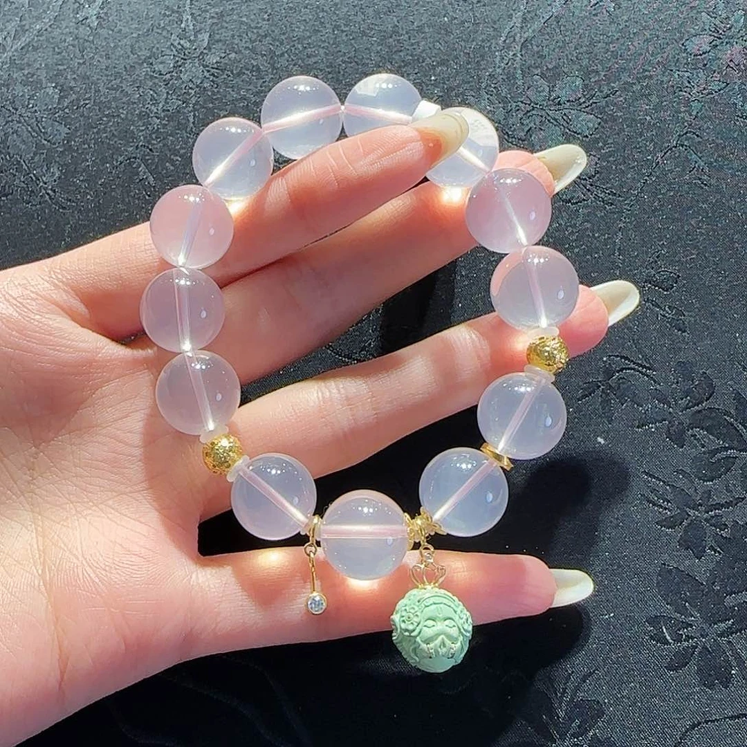 水晶手串未镶嵌粉晶手串