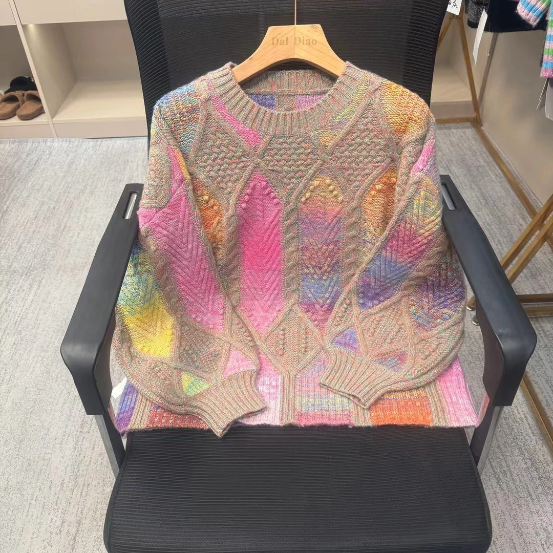 【集合1号】【卡诗米羊绒】时尚女款针织宽松慵懒风上衣