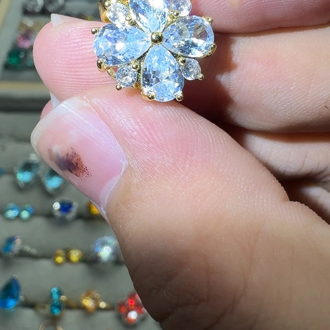 托帕石戒指银S925镶嵌