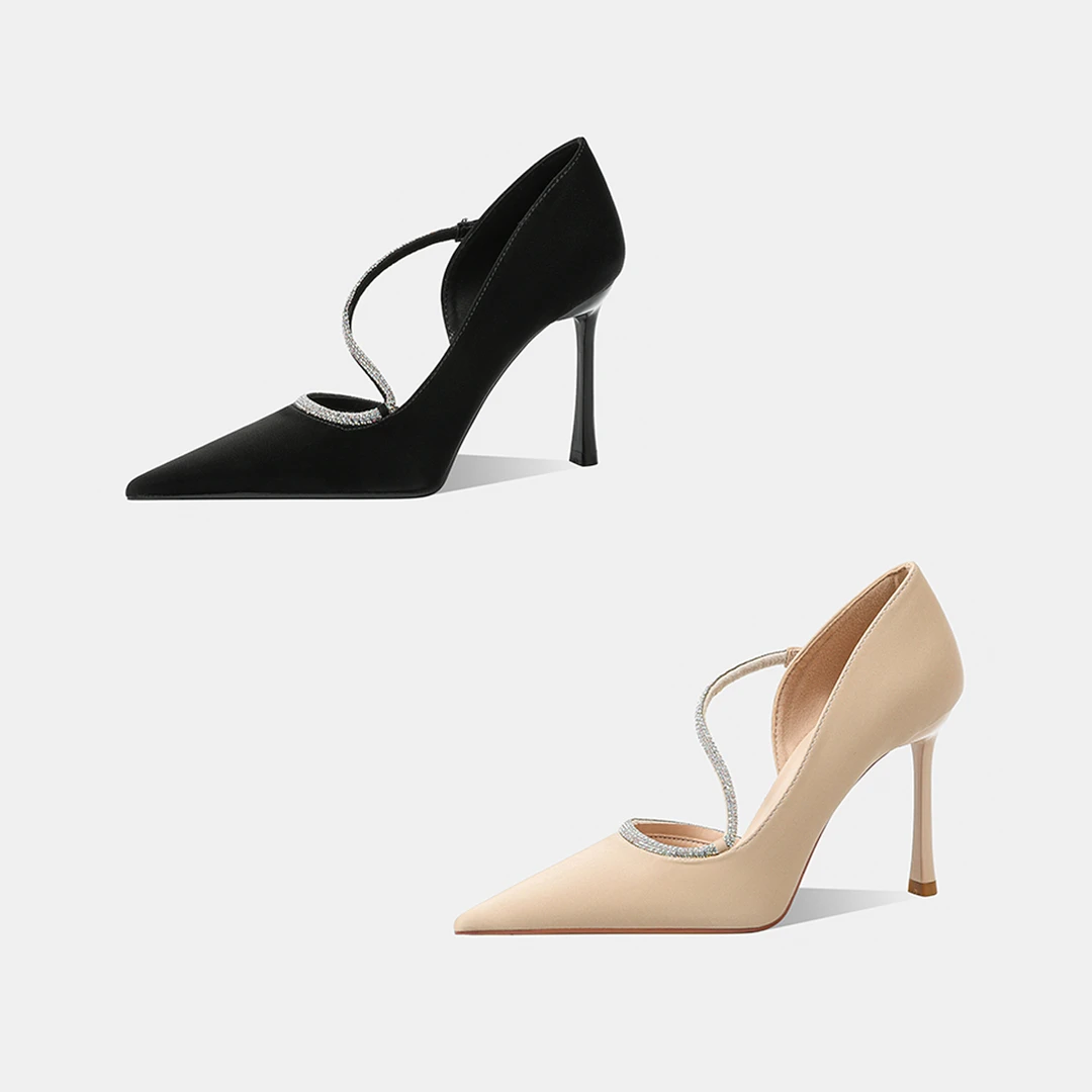 春季尖头法式气质仙女风性感细跟高跟鞋浅口单鞋百搭配裙子细高跟