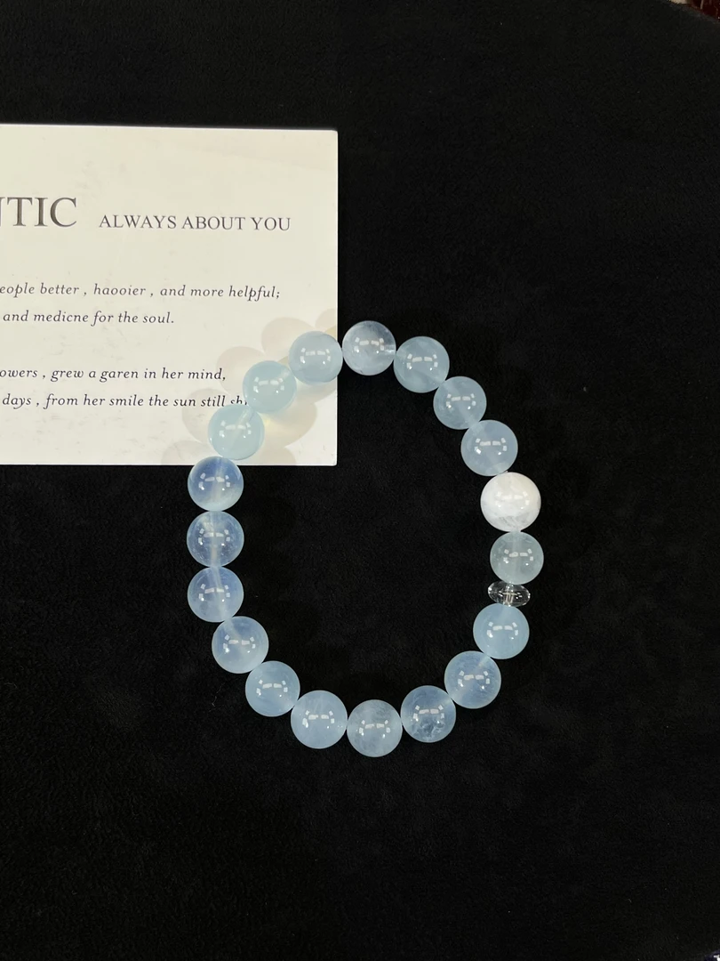 【星蓝】海蓝宝手串卡9mm+多样性发一y272