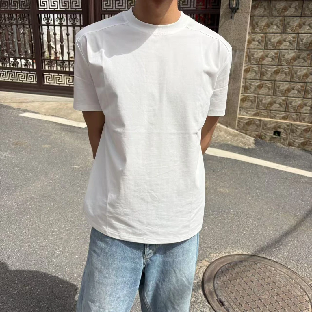 凉感匹马长绒棉正肩通勤纯色短袖T恤男女50支Supima+Sorona速干