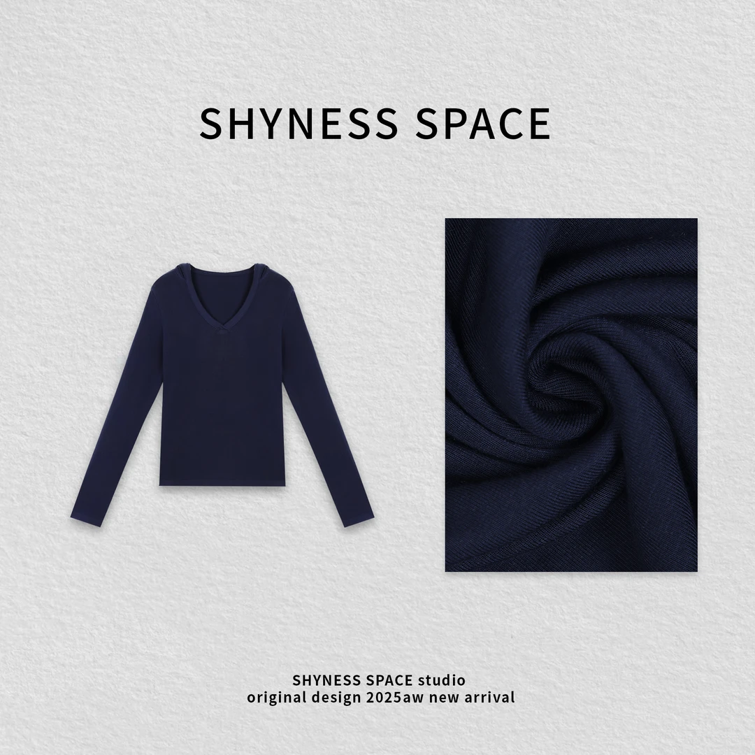 【小&马家】天丝羊毛基础款通勤百搭气质显瘦修身连帽卫衣25HT3231