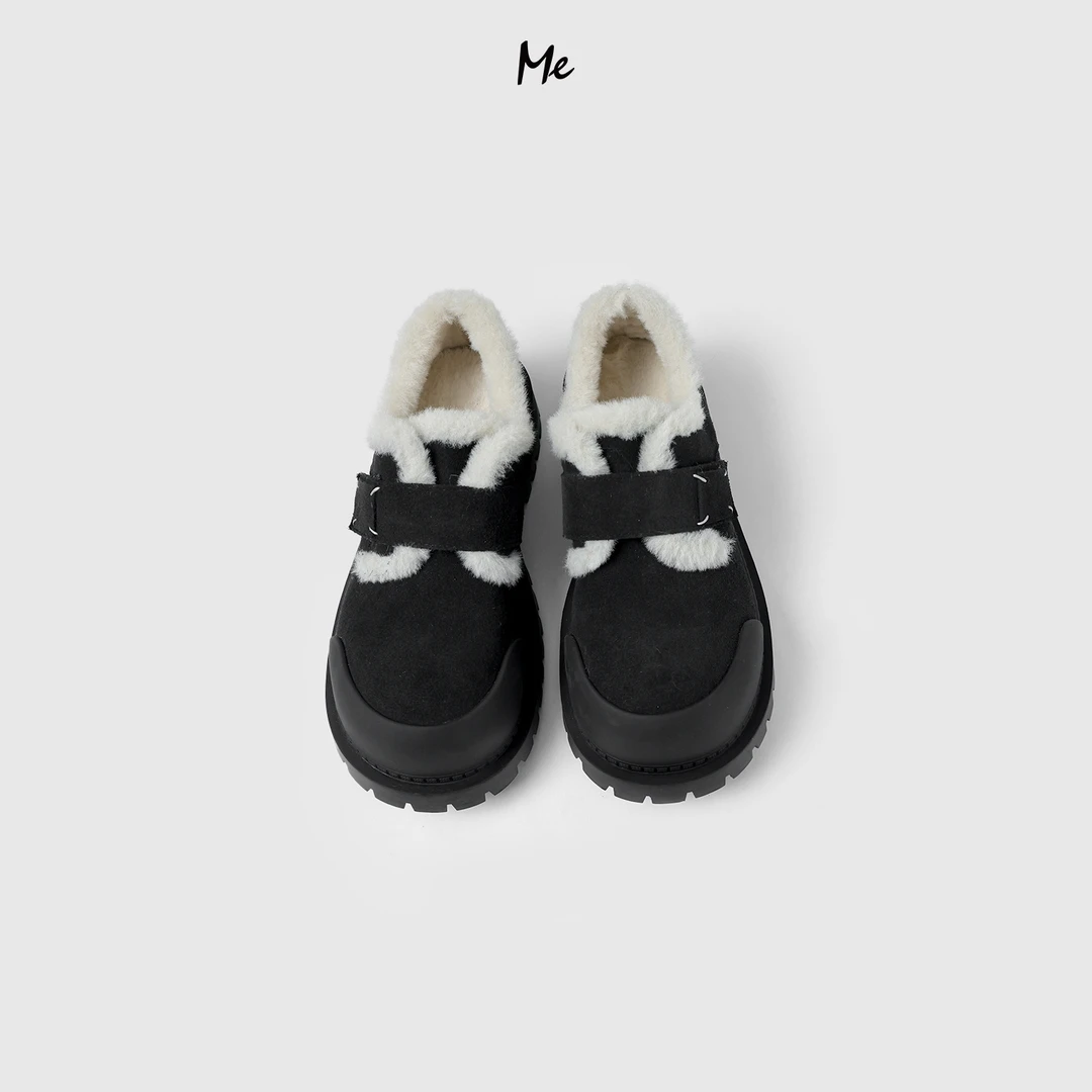 ME【磨砂真皮泰迪大头鞋（厚底加绒）】保暖百搭时尚毛毛鞋子MESA5093