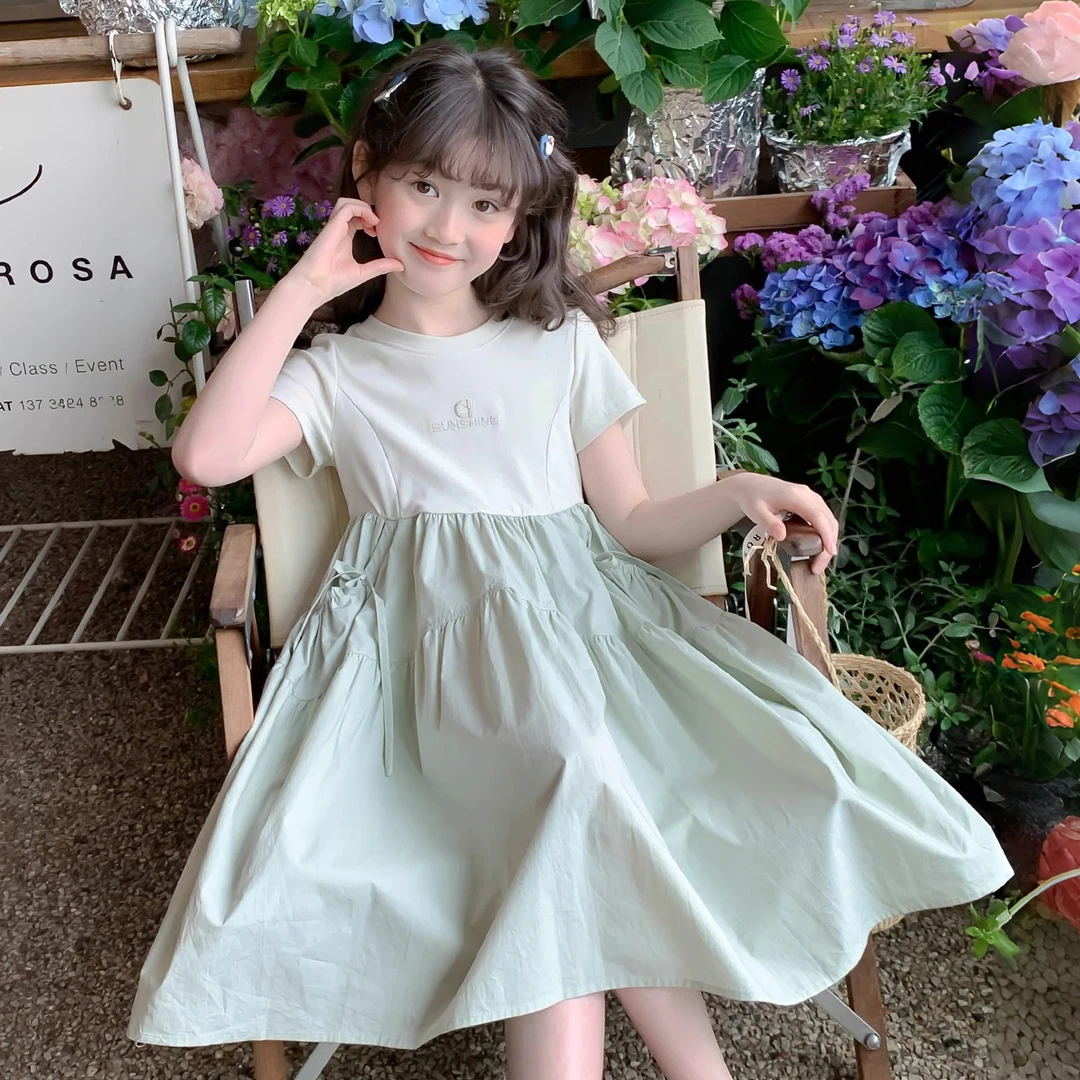 女童连衣裙夏装2025新款洋气童装小女孩夏款百褶裙儿童夏季裙子薄