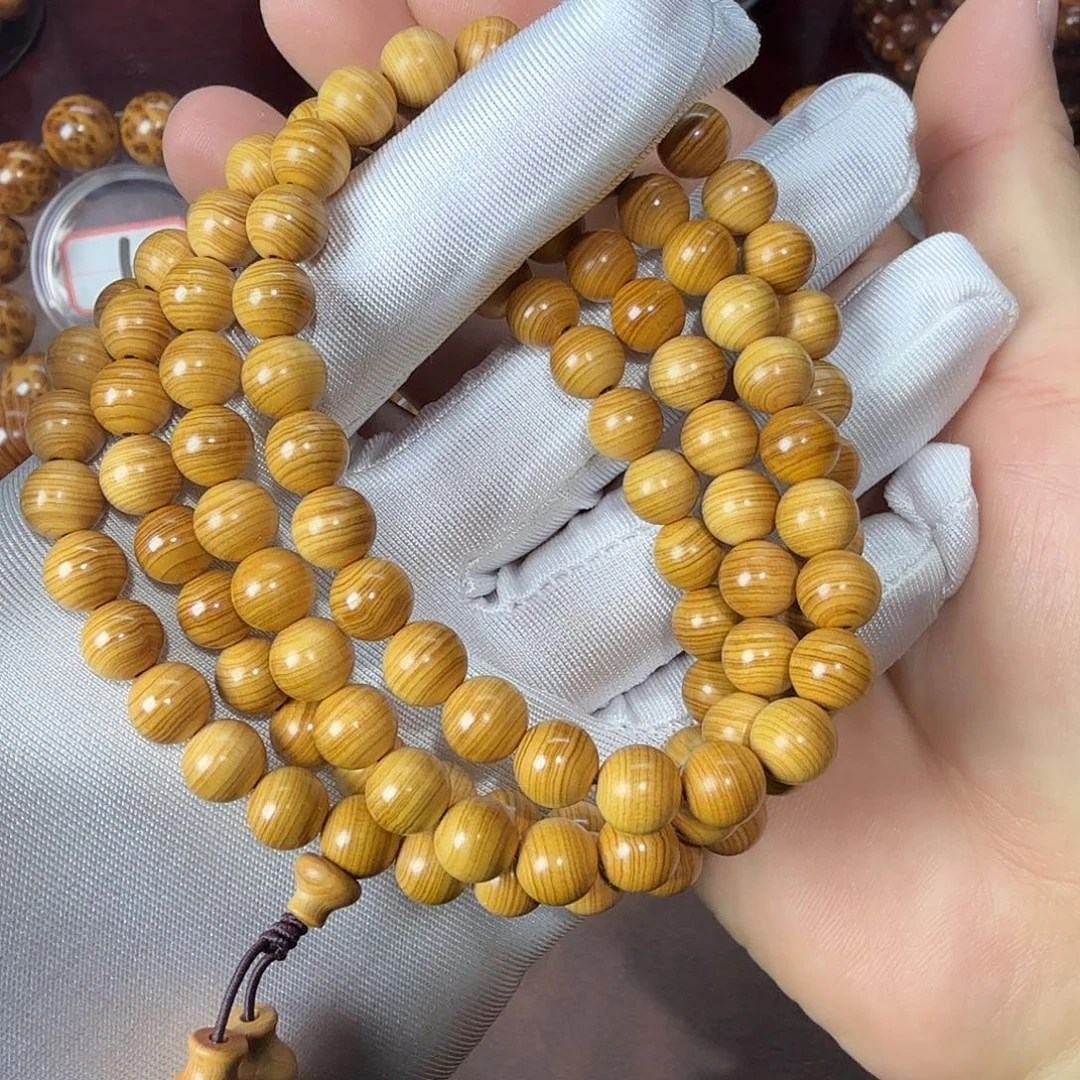 柏木（崖柏）0.8*108鸡油黄蚕丝纹