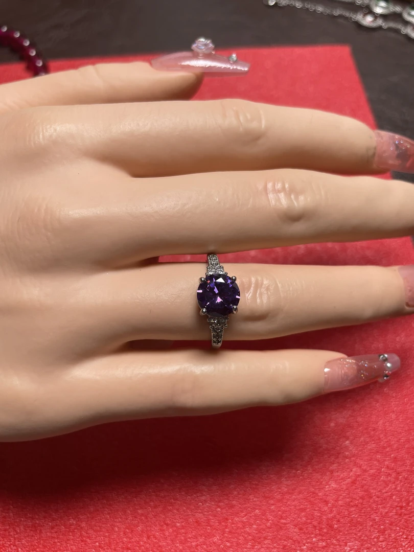 合成尖晶石爱丽丝-轻奢高定薰衣草紫色宝石戒指247