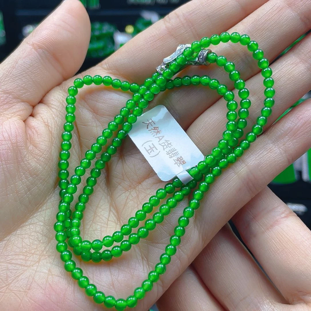 翡翠颈饰未镶嵌天然A货翡翠正阳卡3