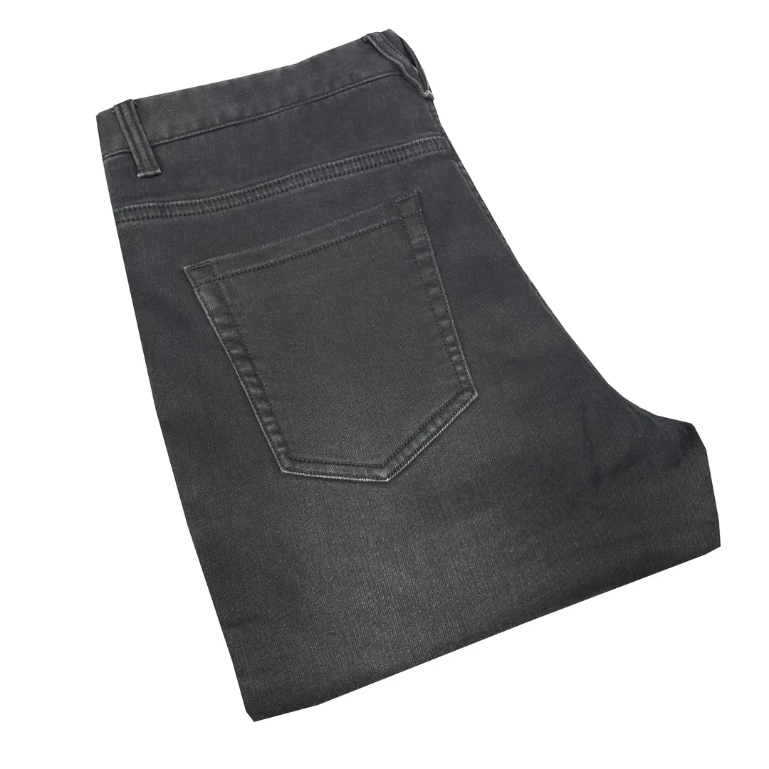 马D韦L【型男必备】黑色高弹保暖微磨毛春秋冬厚款小脚牛仔裤82176