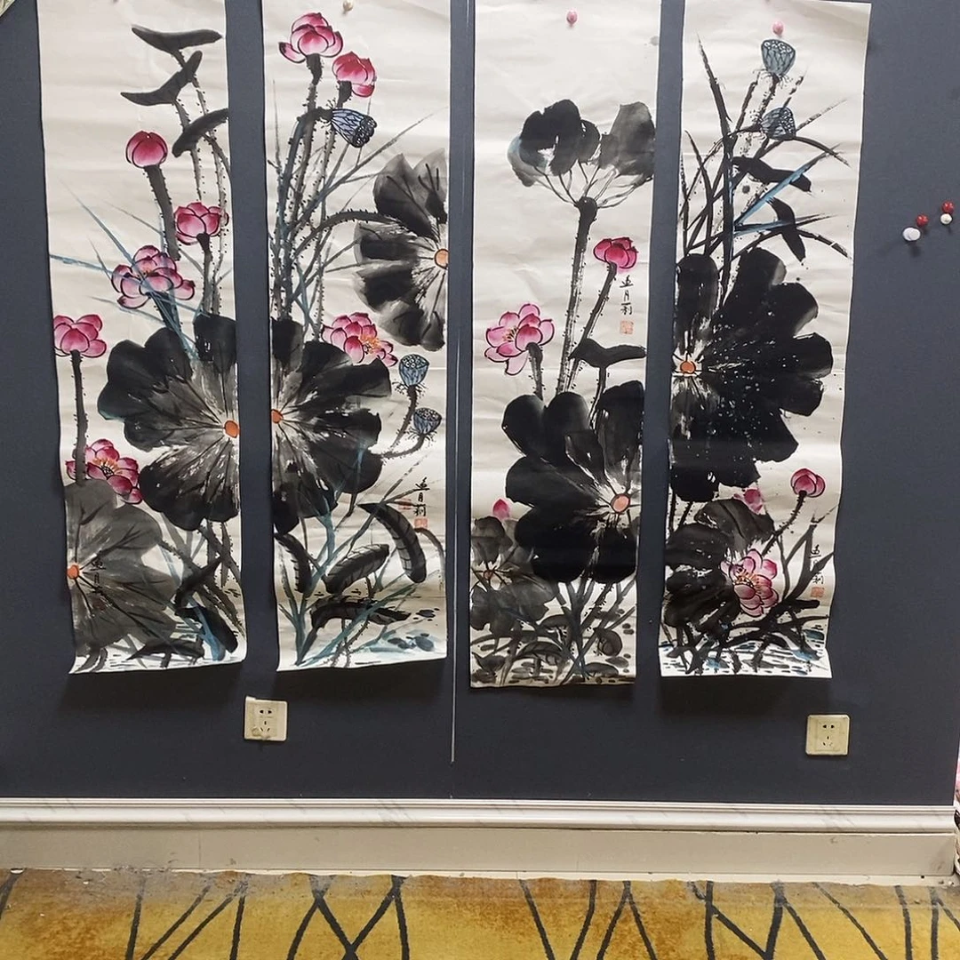 国画鱼月莉34.138手绘画芯