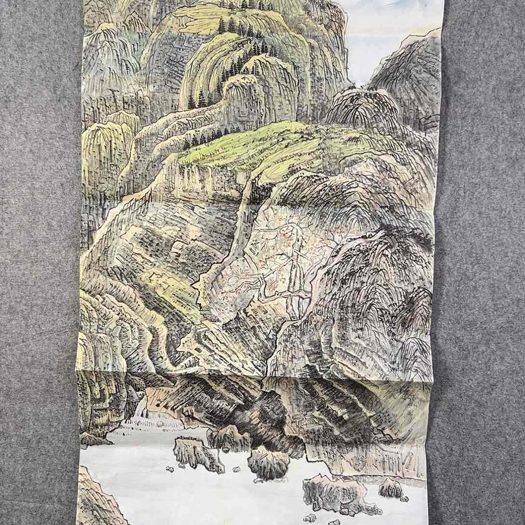 国画511 花鸟在树丛的顶端鸣叫叫声响