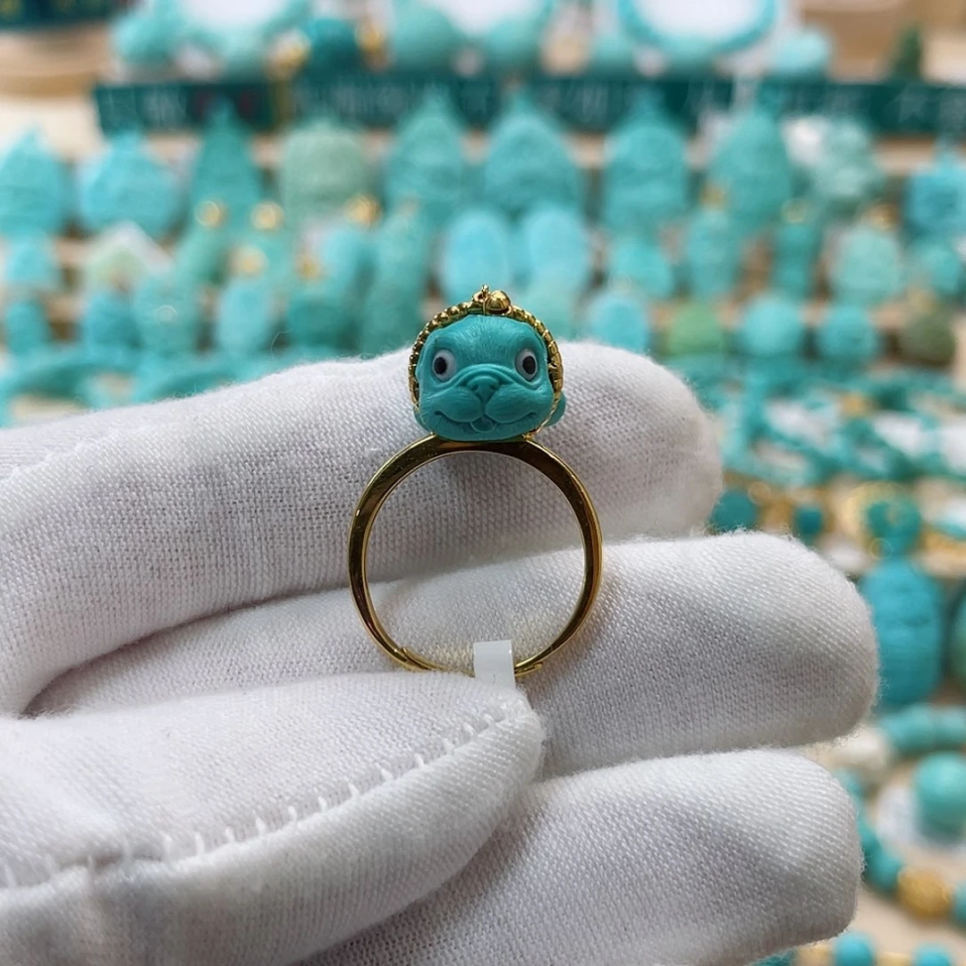 绿松石珠宝奇石18K金镶嵌