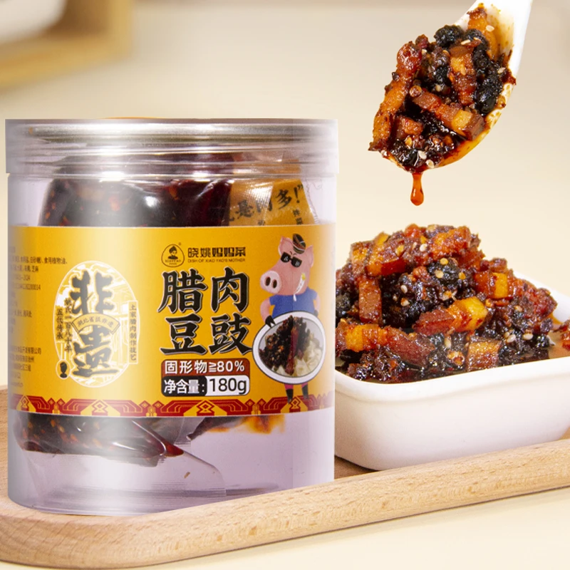晓姚非遗传承·腊肉豆豉180g罐装 | 开罐即食