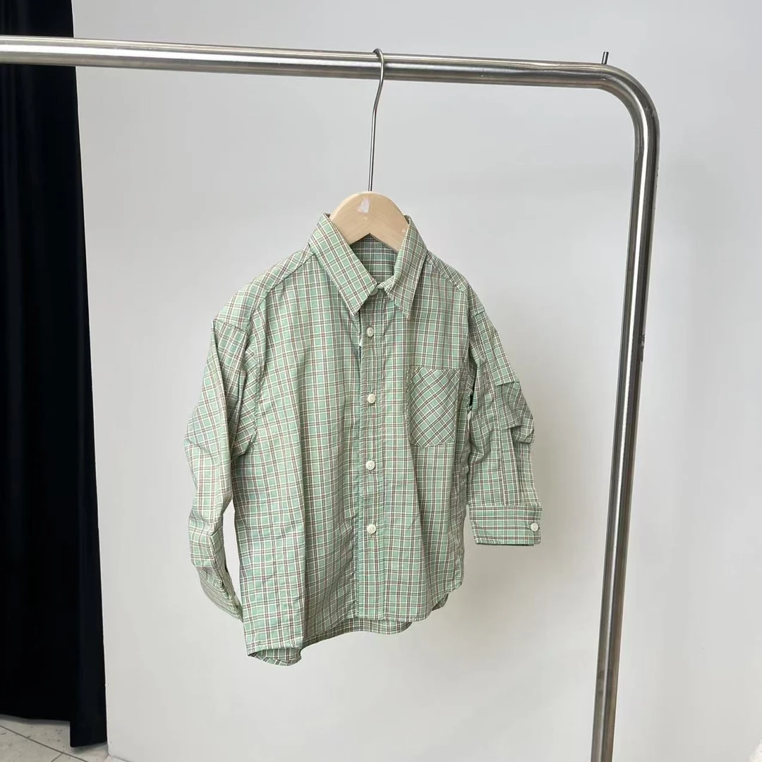 小童新款衬衫绿咖D107 6106卓系