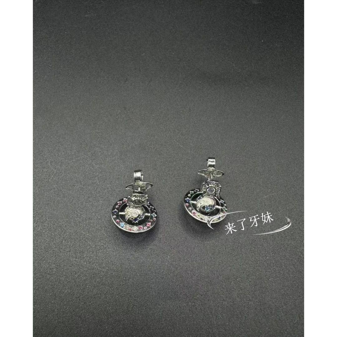 合金耳饰  YM【多彩星月耳钉ED238】复古时尚轻奢精致百搭时尚