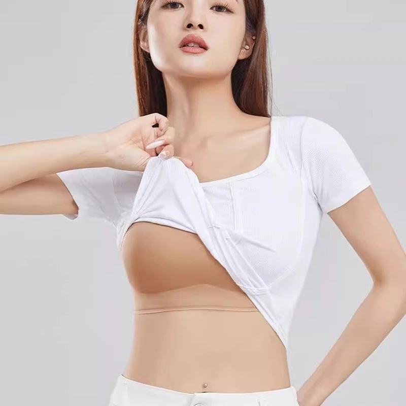 【咋蹦不掉】【白T不透色】无肩带抹胸防滑内衣女吊带裙无痕一字肩