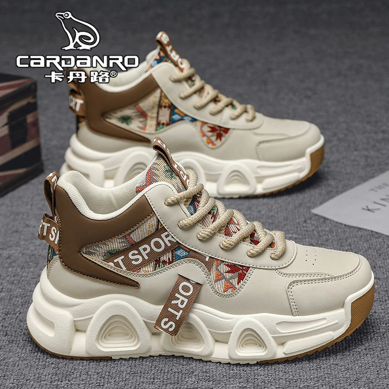 意大利卡丹路高帮男鞋冬季篮球跑步运动鞋青少年高级感增高老爹鞋