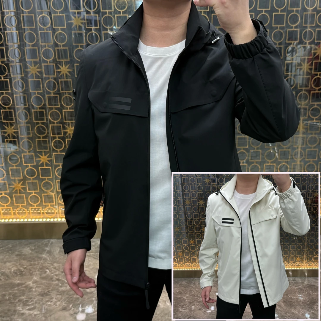 2025春季新款高品质男士户外时尚百搭连帽冲锋衣休闲外套 K5011