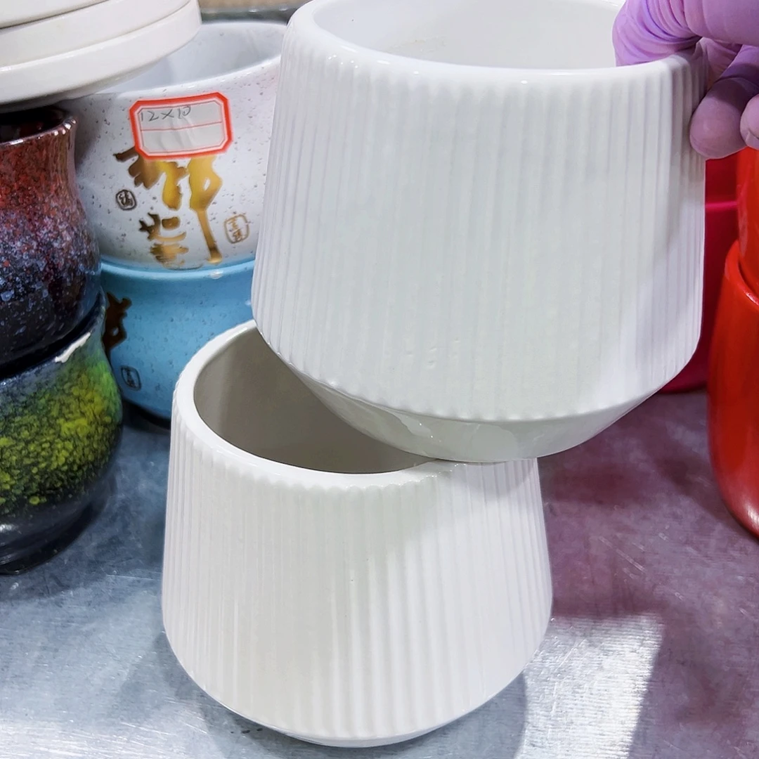 有孔外贸尾单陶瓷花盆凑单10米包邮