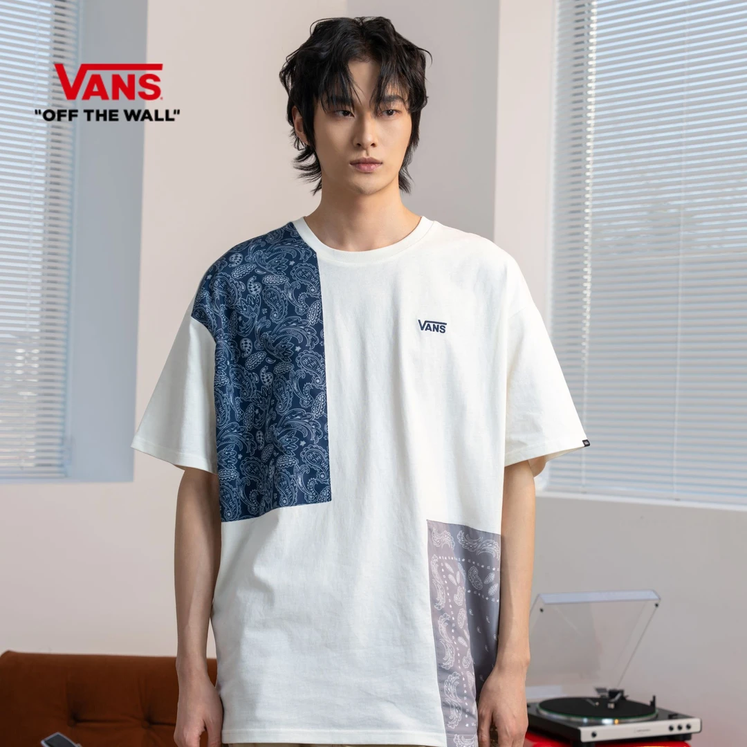 Vans范斯官方 男女情侣短袖T恤拼布腰果花套装上装FRHFS8